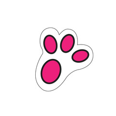 print and bunny realistic foot transparent, easter bunny foot print, Rabbit, bunny - vector, easter illustration.