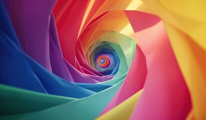 Vibrant multicolor paper swirl abstract background