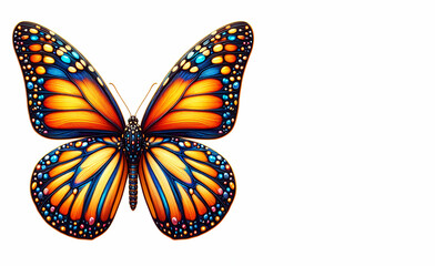  a premium image of beautiful 3d Monarch Butterfly Isolated background, generative ai