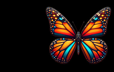  a premium image of beautiful 3d Monarch Butterfly Isolated background, generative ai