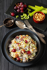 chicken grape salad with celery, cashew, parmesan