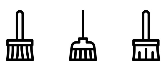 broom icon or logo isolated sign symbol vector illustration - high quality black style vector icons
