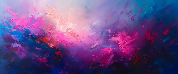 Electric fuchsia and deep cerulean burst forth, painting an abstract dreamscape of vibrant intensity. - obrazy, fototapety, plakaty