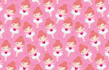 Cute ballerina adorable illustration, ballerina pattern