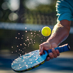 playing pickleball