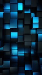 Black and black modern abstract squares background with dark background in blue striped in the style of futuristic chromatic waves, colorful minimalism pattern 