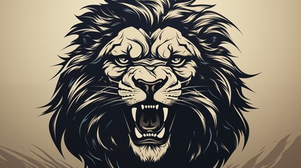 A cartoon logo featuring a friendly lion with a majestic mane.