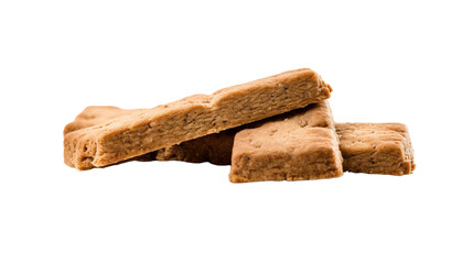 Dog biscuit isolated on a white backdrop 