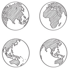 Fototapeta premium Set of earth globe icons.