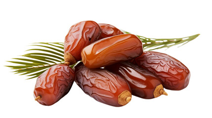 fresh and dry date palm fruit on whitebackground