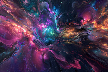 Abstract creative psychedelic illusion space