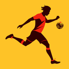 Fototapeta na wymiar Vector illustration of a player silhouette in sports action, perfect for soccer, basketball, volleyball, and more