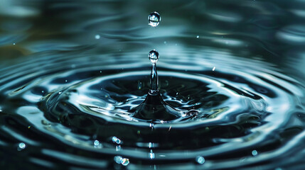 A close-up of a water droplet splashing on a clear surface, creating ripples