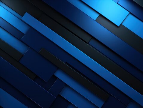 Blue and black modern abstract squares background with dark background in blue striped in the style of futuristic chromatic waves, colorful minimalism pattern 