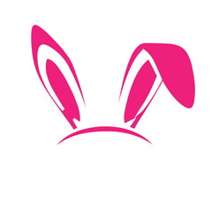 Rabbit, bunny - vector, easter illustration. bunny ear and face transparent, easter bunny elements