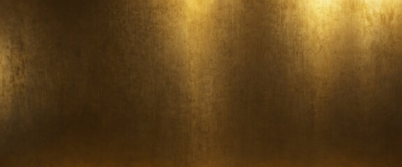 gold bright shiny glossy polished brushed metal background texture metallic of sheet steel plate surface panoramic wide angle from Generative AI - obrazy, fototapety, plakaty