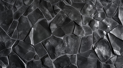 A seamless, dark graphite leather texture, detailed with intricate patterns that suggest the mineral's natural crystalline structure. 32k, full ultra HD, high resolution - obrazy, fototapety, plakaty