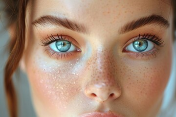 Fototapeta premium Close-up of woman with freckles