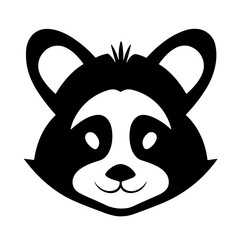 Simple red panda isolated black icon