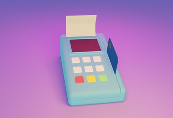 Banking machine 3d render illustration