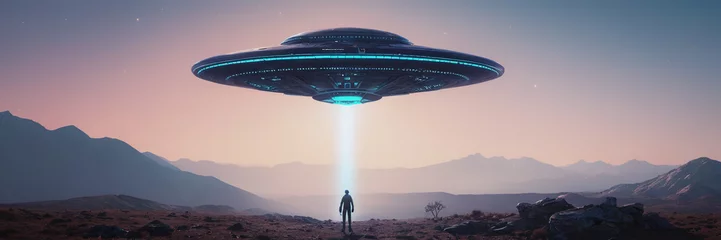  World UFO Day. Ufologist's Day. Unidentified flying object. UFOs on earth © Vladislav