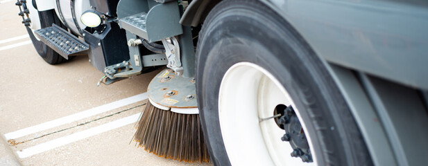 Panorama angle gutter broom rotatilt feature angle suit road profile camber, modern sweeper truck,...