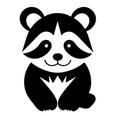 Simple red panda isolated black icon