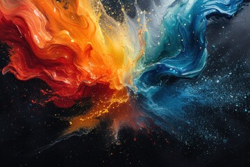 Colorful apple logo on black background