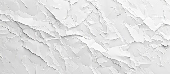 A detailed closeup of a grey crumpled paper texture resembling a frozen slope. The pattern of rectangles and twigs on the paper mimics the natural elements of wood and rock - obrazy, fototapety, plakaty