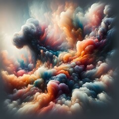 Surreal cloudscape with vibrant colors