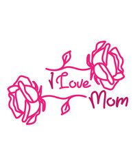 I love mom pattern, mothers day pattern texture vector illustration