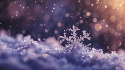 Optic white snowflakes forming a watersaving message, macro, twilight sparkle