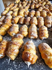 The sweet cream roll dessert
