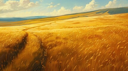 Brushstroke Masterpieces of Nature and Golden Fields