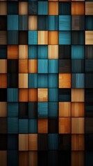 Brown and black modern abstract squares background with dark background in blue striped in the style of futuristic chromatic waves, colorful minimalism pattern 