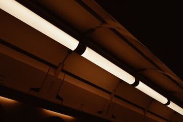 Light interior of train in Japan Railway.