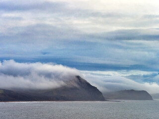 The jurassic coastline with Lyme Bay captured on January mornings from Lyme Regis in Dorset