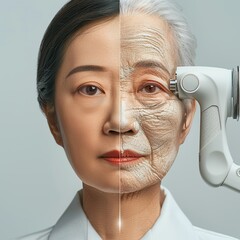 Conceptual Aging and Skincare Treatment - 778905057