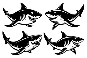 shark--6-set-vector-illustration