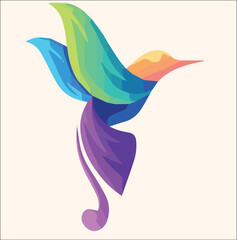 Beautiful Vector Bird Sticker Design