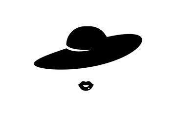 abstract of a picture sign, symbol, icon beautiful hat woman concept design