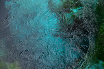 Blue Eye Underground Bistrice river source. Muzine in Vlore County, Albania