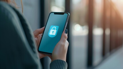 Mobile app privacy settings, user control, focused screen, personal data protection low texture