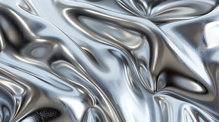 A seamless, metallic silver leather texture that gleams with a futuristic sheen 32k, full ultra HD, high resolution - obrazy, fototapety, plakaty
