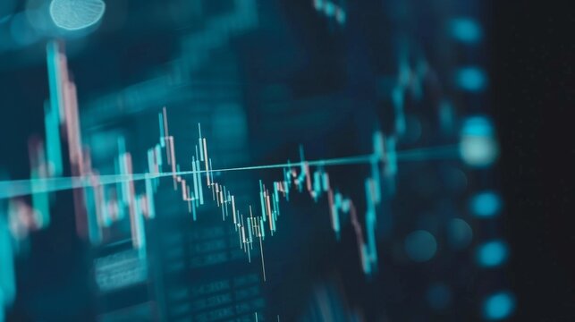Forex trading chart analysis, cool blue tones, closeup, the thrill of currency fluctuation hyper realistic