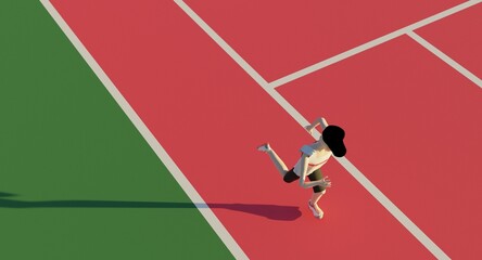 tennis character 3d render illustration