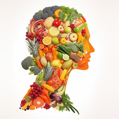 Woman silhouette made of healthy food - 778911053