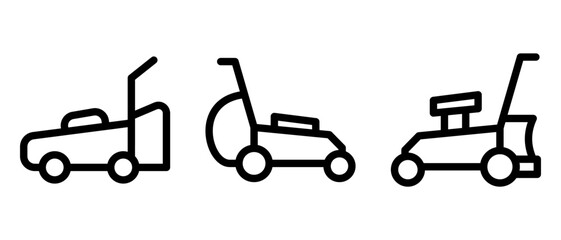 lawn mower icon or logo isolated sign symbol vector illustration - high quality black style vector icons