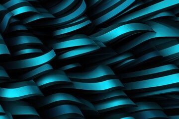 Cyan and black modern abstract squares background with dark background in blue striped in the style of futuristic chromatic waves, colorful minimalism pattern 