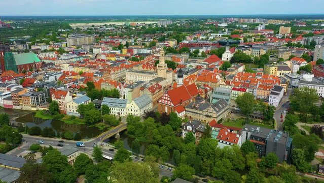 Panorama Main Square Opole Rynek Ratusz Aerial View Poland